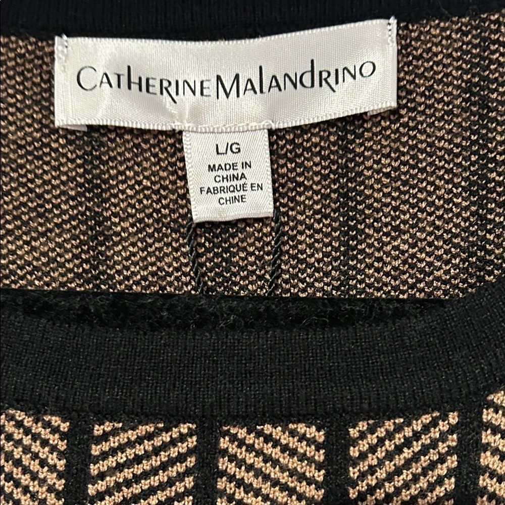 NWT Catherine Malandrino Black and Brown Dress Size Large - Picture 2 of 5